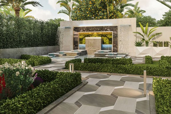 Luxury villa landscape design India